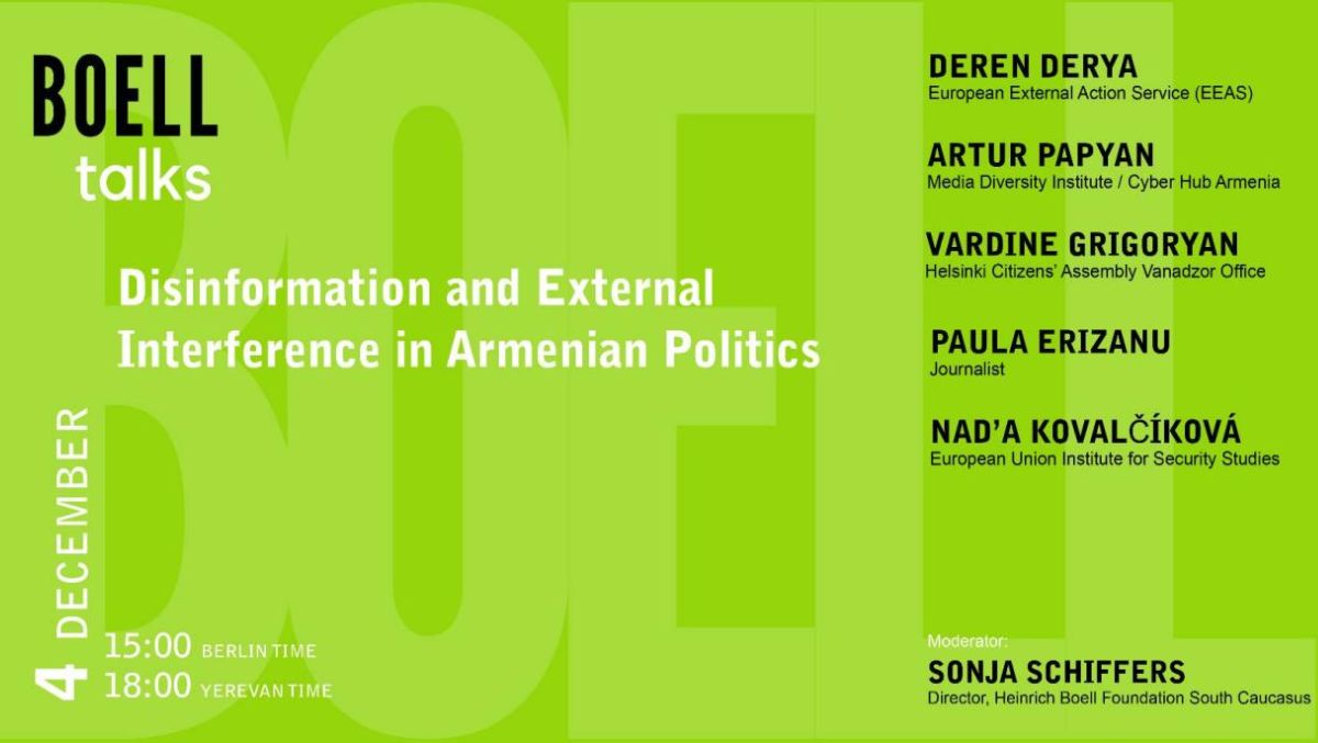 Boell Talks: Desinformation und externe Einflussnahme in der armenischen Politik