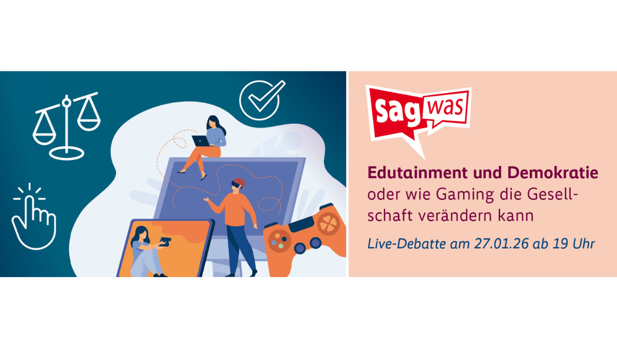 sagwas Live-Debatte: Edutainment und Demokratie