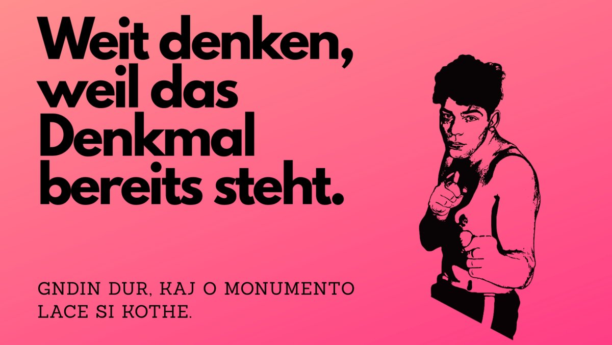 Weit denken, weil das Denkmal bereits steht. Gndin dur, kaj o monumento lace si kothe. Talk und Film zur Verfolgung und Vernichtung der Roma* und Sinti* im Nationalsozialismus mit künstlerischen Praxen