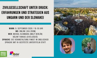 Civil Society Under Pressure: Strategien aus Ungarn und der Slowakei / Strategies from Hungary and Slovakia