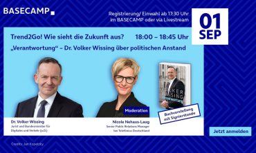 BASECAMP Trend2Go!: „Verantwortung“ – Dr. Volker Wissing über politischen Anstand (Buchvorstellung)