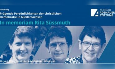 „Prägende Persönlichkeiten der christlichen Demokratie in Niedersachsen – In memoriam Rita Süssmuth“