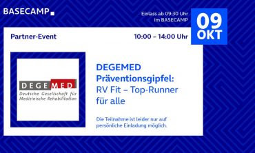DEGEMED Präventionsgipfel: RV Fit – Top-Runner für alle