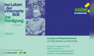 Das Leben der Annemarie Böll: Eine Würdigung Lesung und Gespräch mit der Autorin Tanja Dückers und René Böll