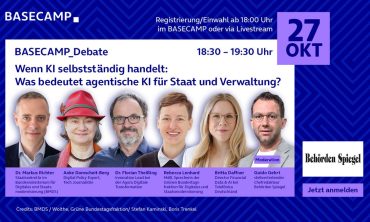 BASECAMP_Debate: Wenn KI selbstständig handelt: Was bedeutet agentische KI für Staat und Verwaltung?